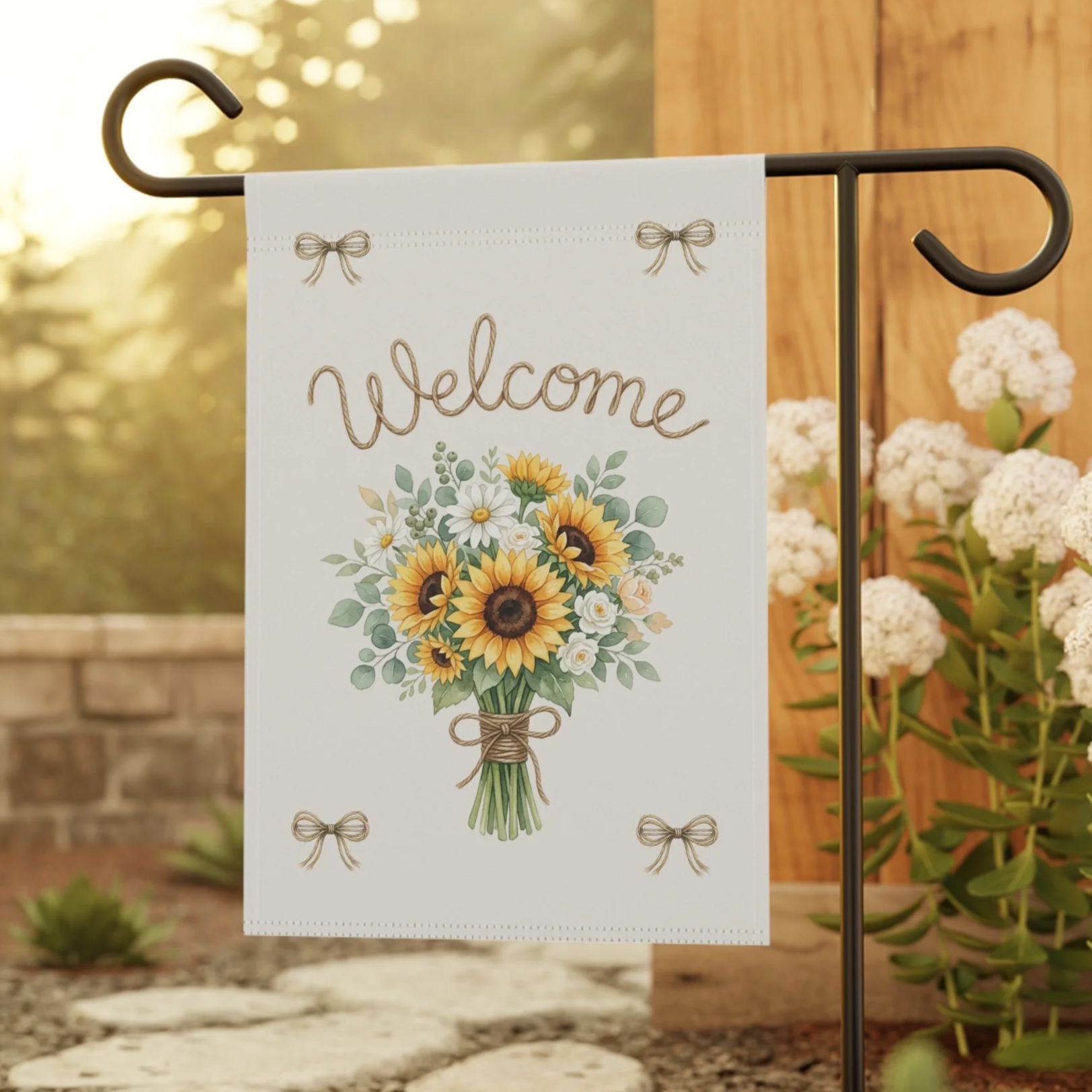 Welcome Sunflower Bouquet Garden Flag