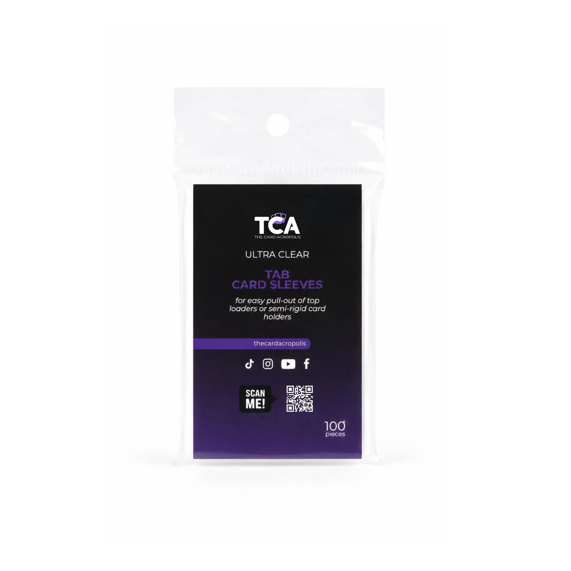 Tabbed Card Sleeves 100-Pack - Trading Card Protectors 66x91mm