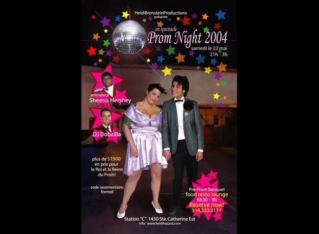 A fun collage project to produce our Gay Prom Night 2004 flyer