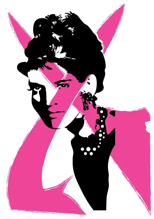 AUDLVIS a mash up of Audrey Hepburn and Elvis Presley starring in Breakfast at Tiffany's