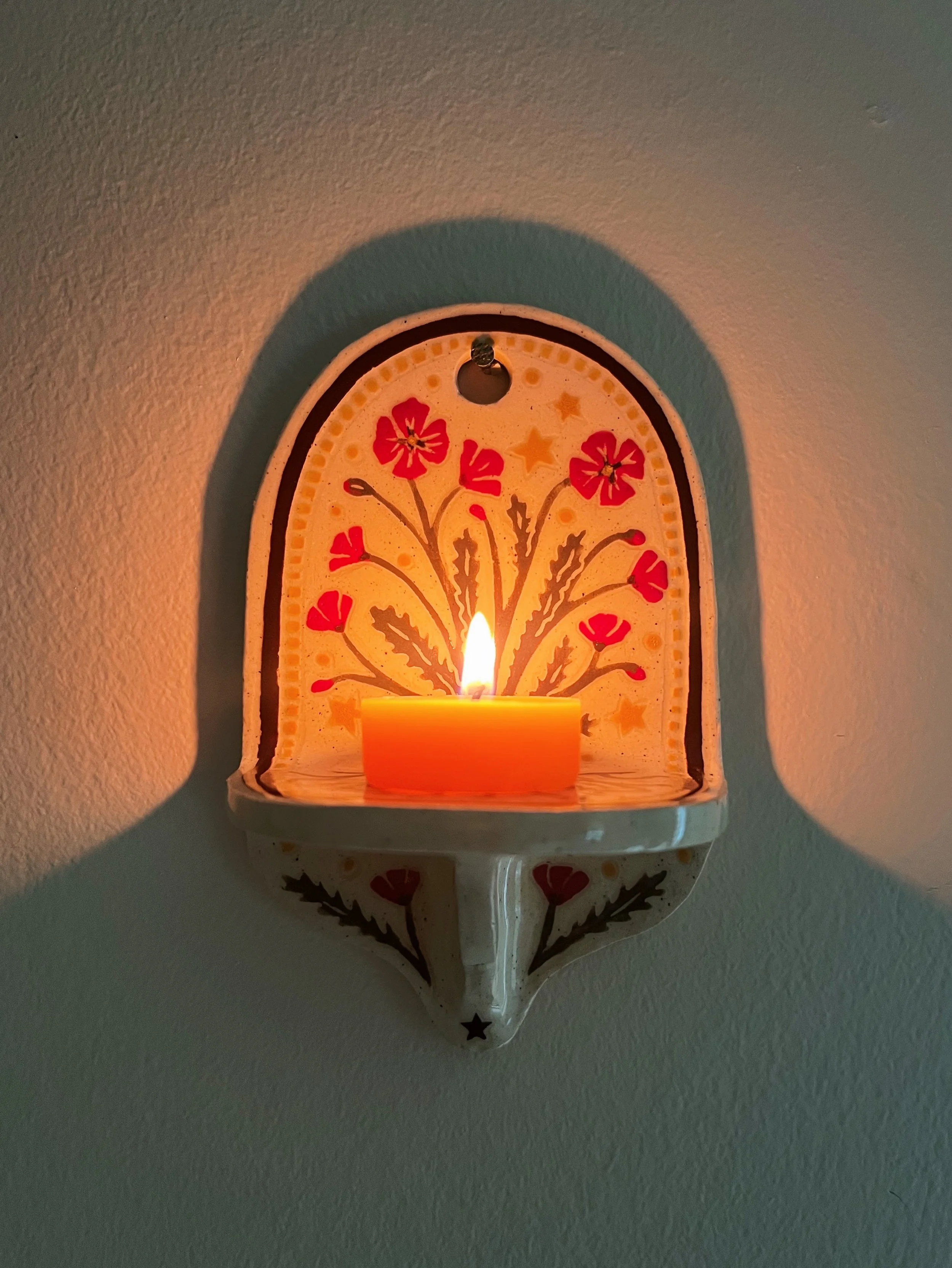 Poppy Flower Wall Sconce