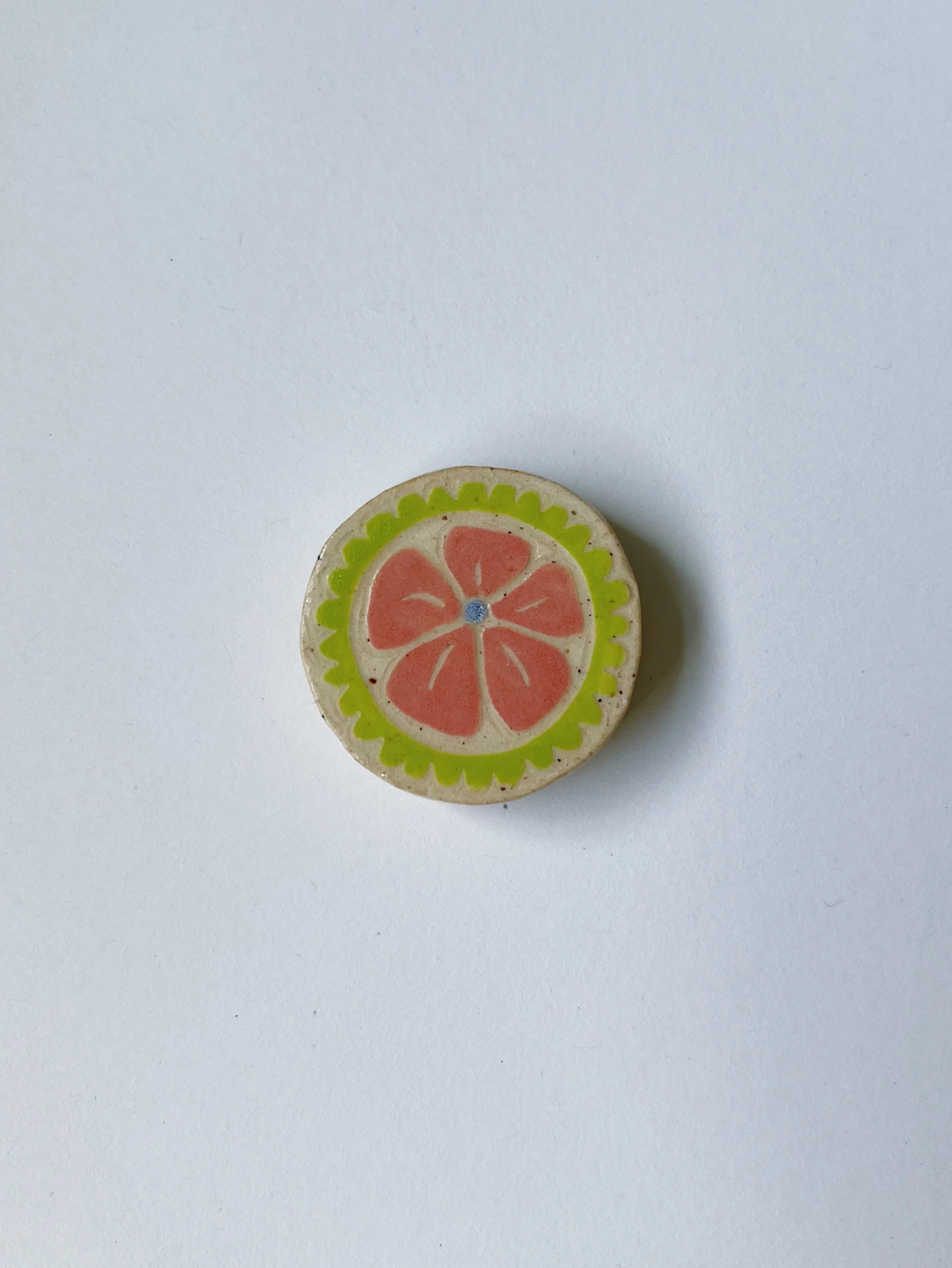 Pink/Chartreuse Flower Magnet