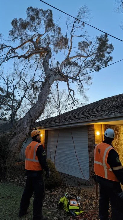 arborists performing risk assessments of a tree