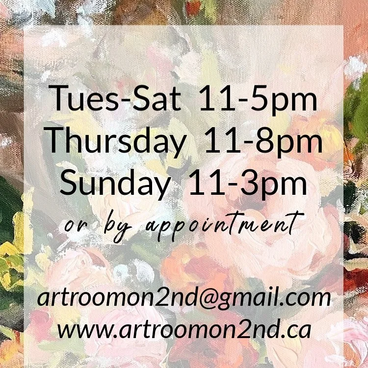 New Hours at Art Room on 2nd, come visit us a little earlier now, Tuesday-Sunday! Still open late on Thursdays until 8pm.