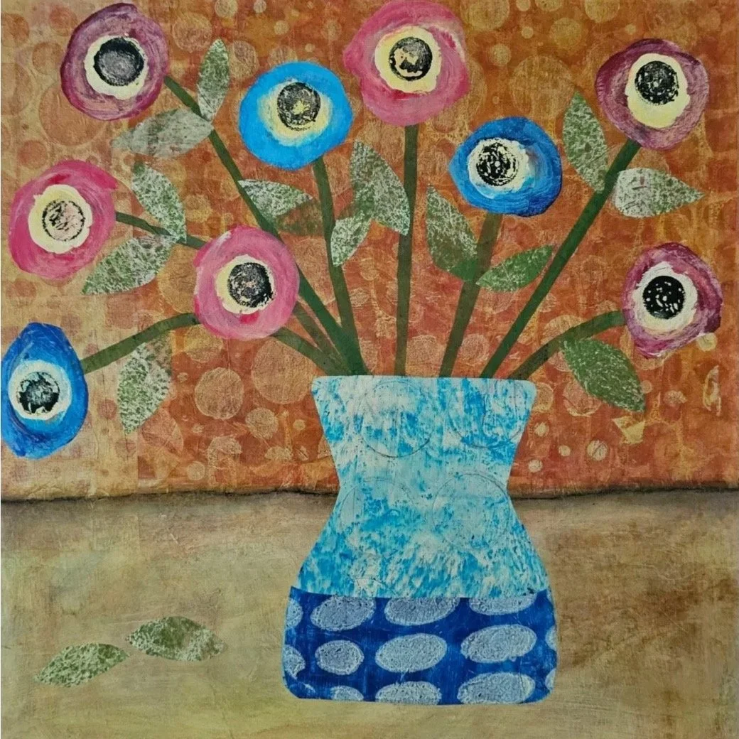 art room on 2nd gallery, artist Helen Stuart, Bassano, Alberta, mixed media artwork, landscape paintings