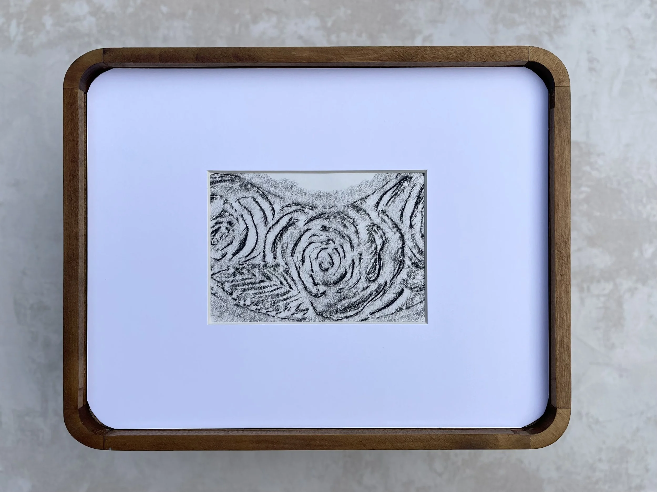 Artist Erin Stelmaschuk Biegel. Chinagraph Pencil rubbing on drawing paper, western art, prairie inspired