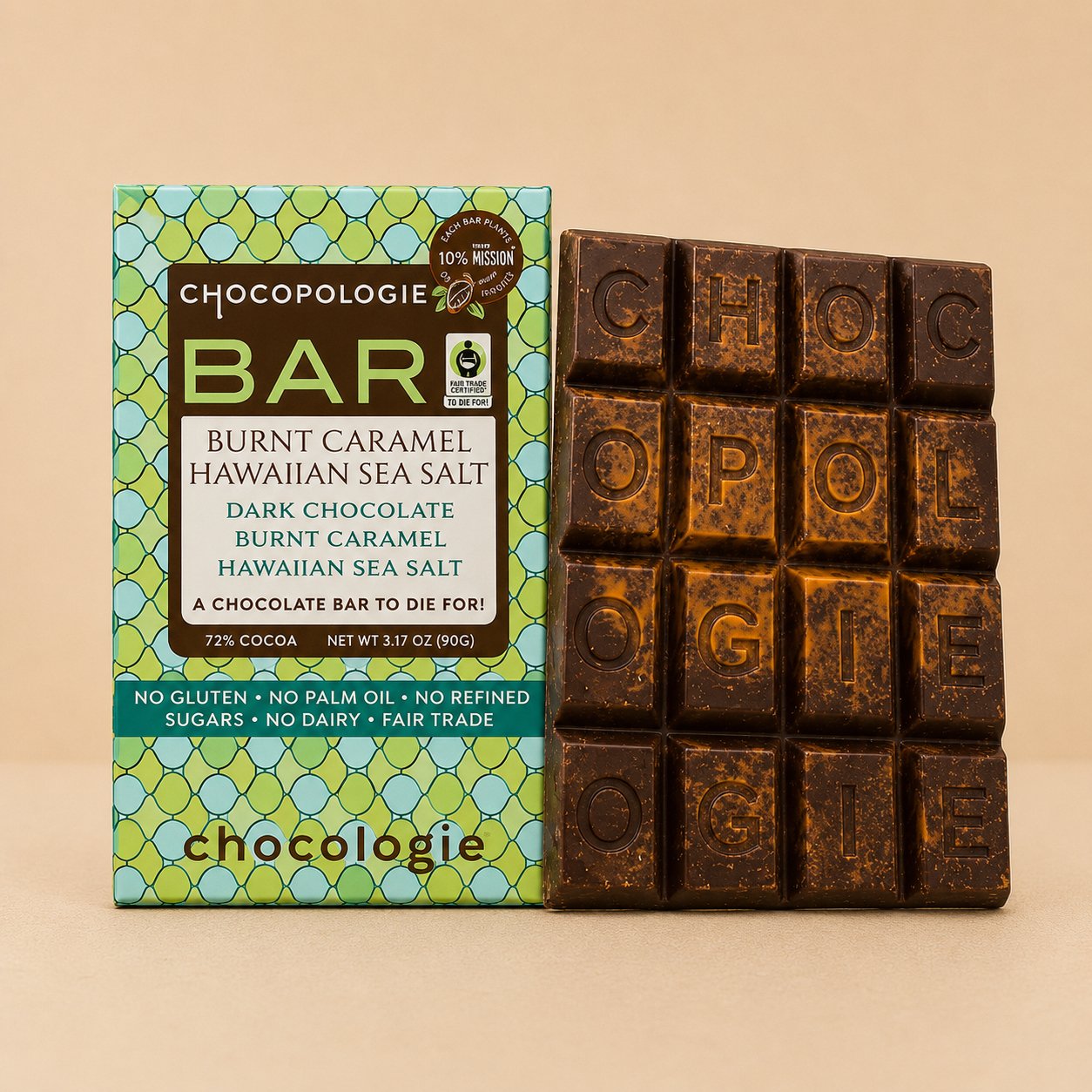 Chocopologie Bar Burnt Caramel Hawaiian Sea Salt - 3.2 oz