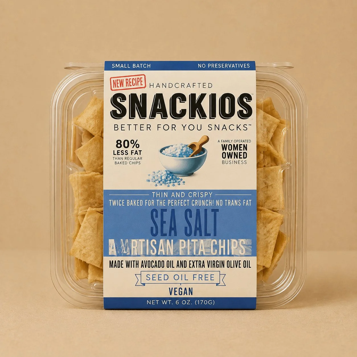 Snackios Sea Salt Artisan Pita Chips - 6 oz