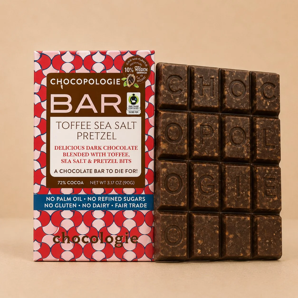 Chocopologie Bar Toffee Sea Salt Pretzel - 3.2 oz