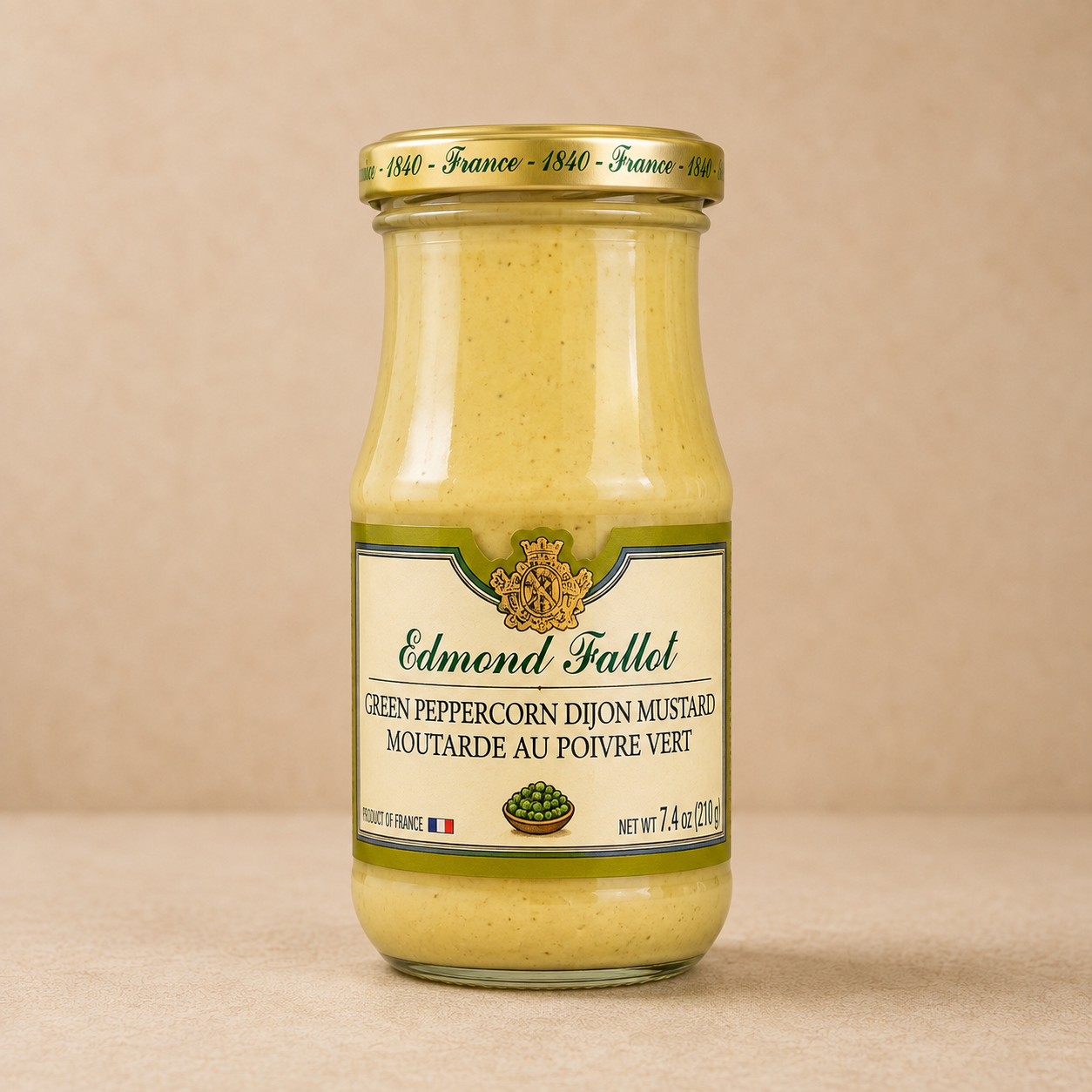 Edmond Fallot Green Peppercorn Dijon Mustard - 7.4 oz