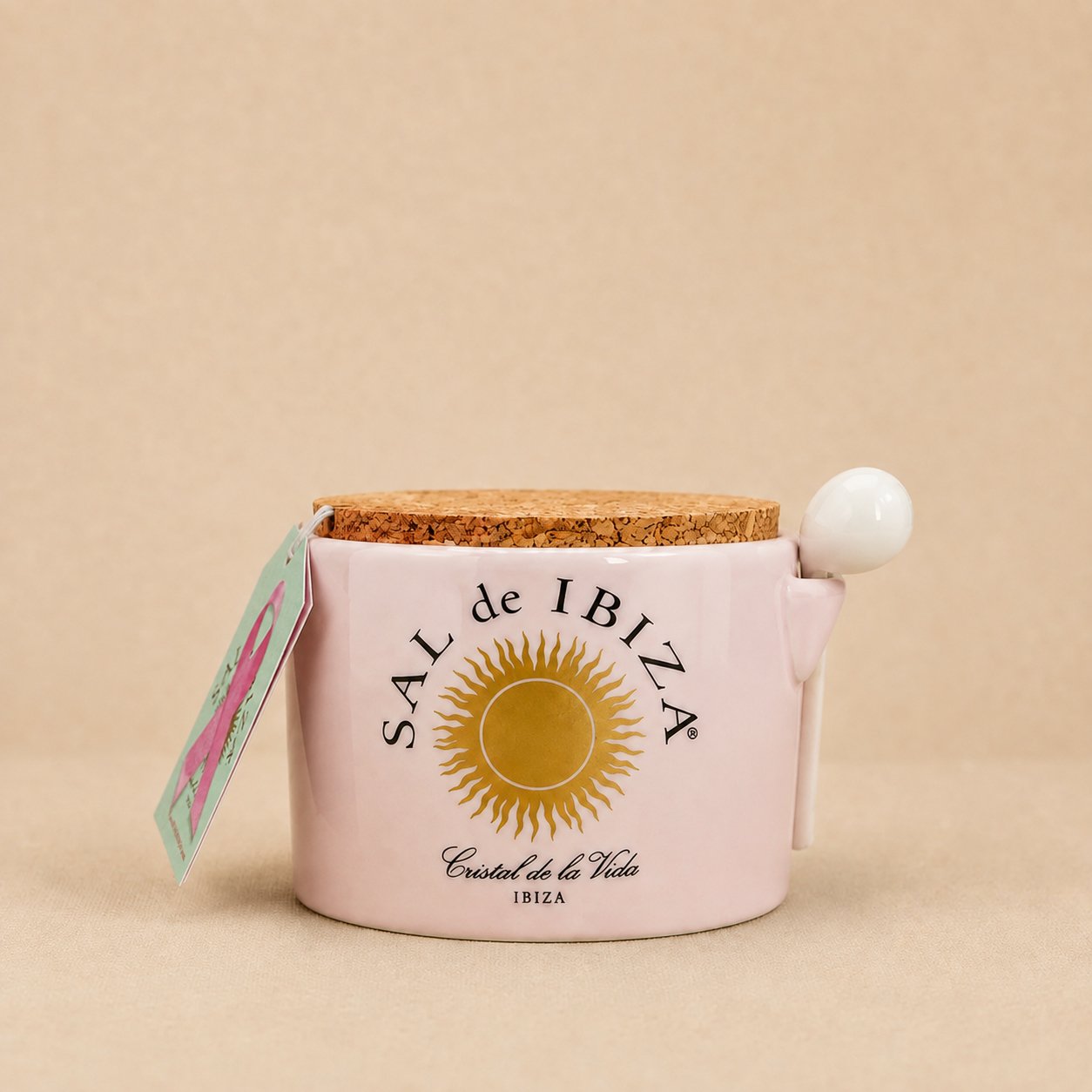 SAL de IBIZA Sea Salt Ceramic La Vie en Rose Jar With Spoon - 5.36 oz