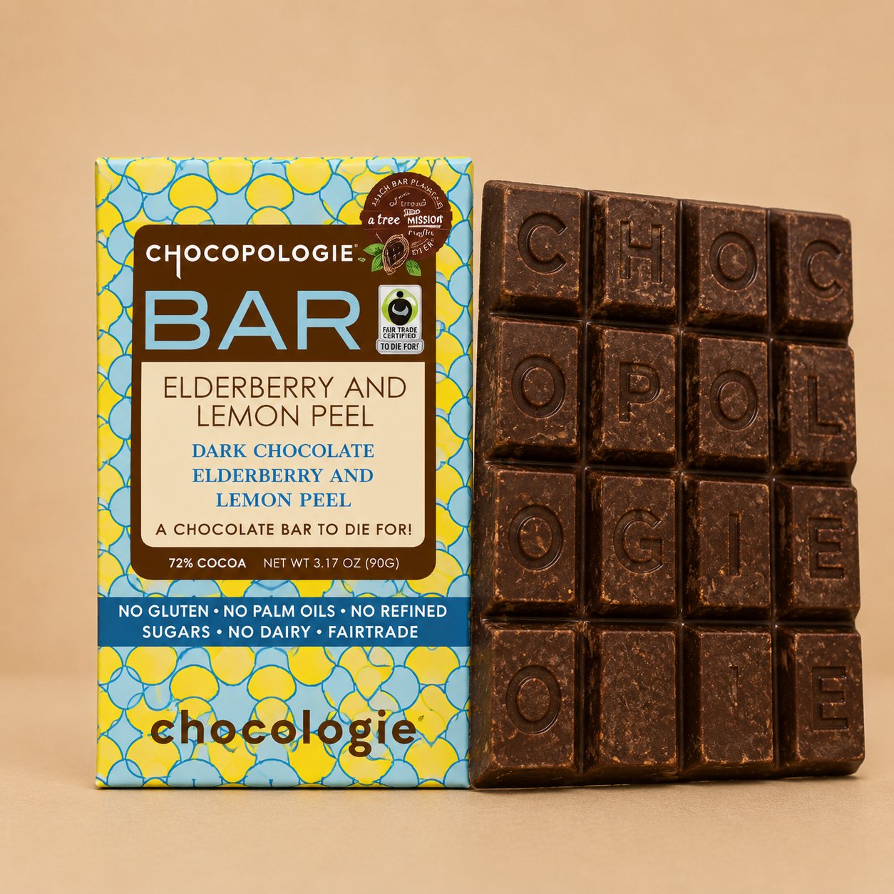 Chocopologie Bar Elderberry & Lemon Peel - 3.2 oz
