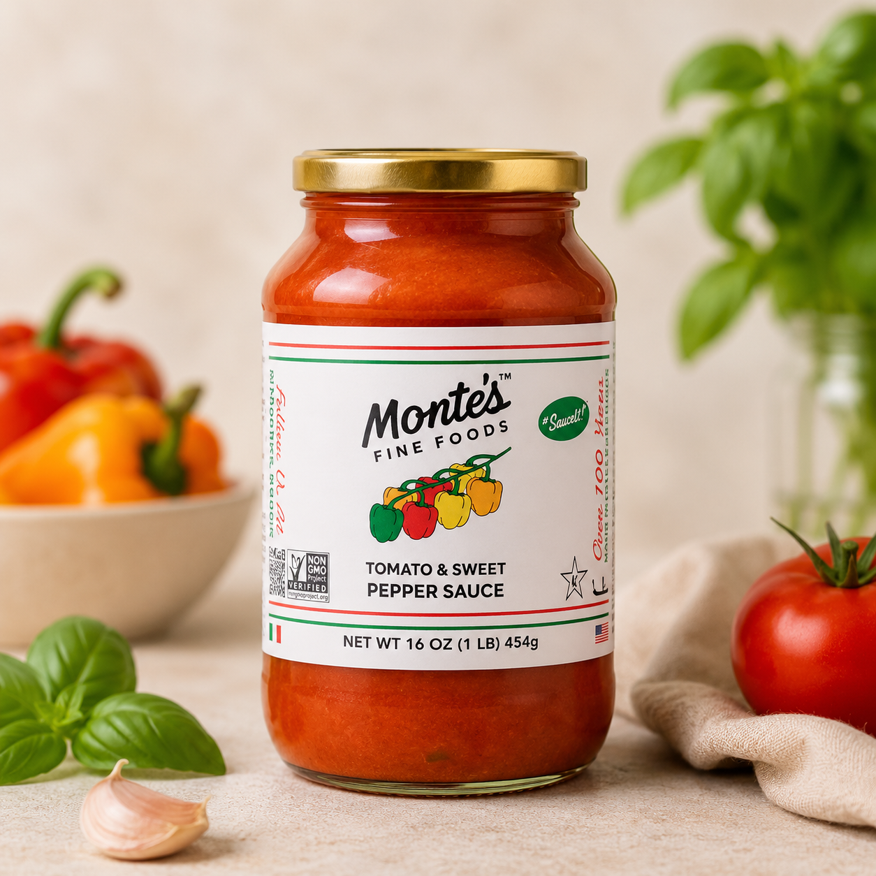 Montes Fine Foods Sweet Pepper & Tomato Pasta Sauce 16OZ
