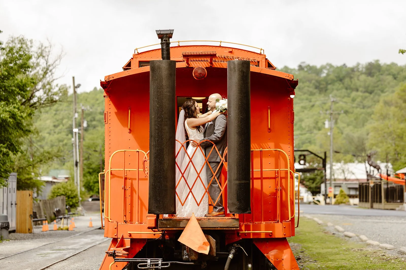 train wedding