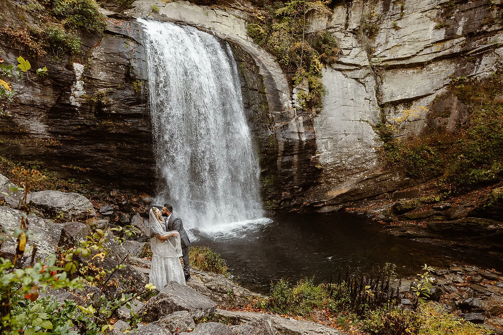 western north carolina waterfall elopement places