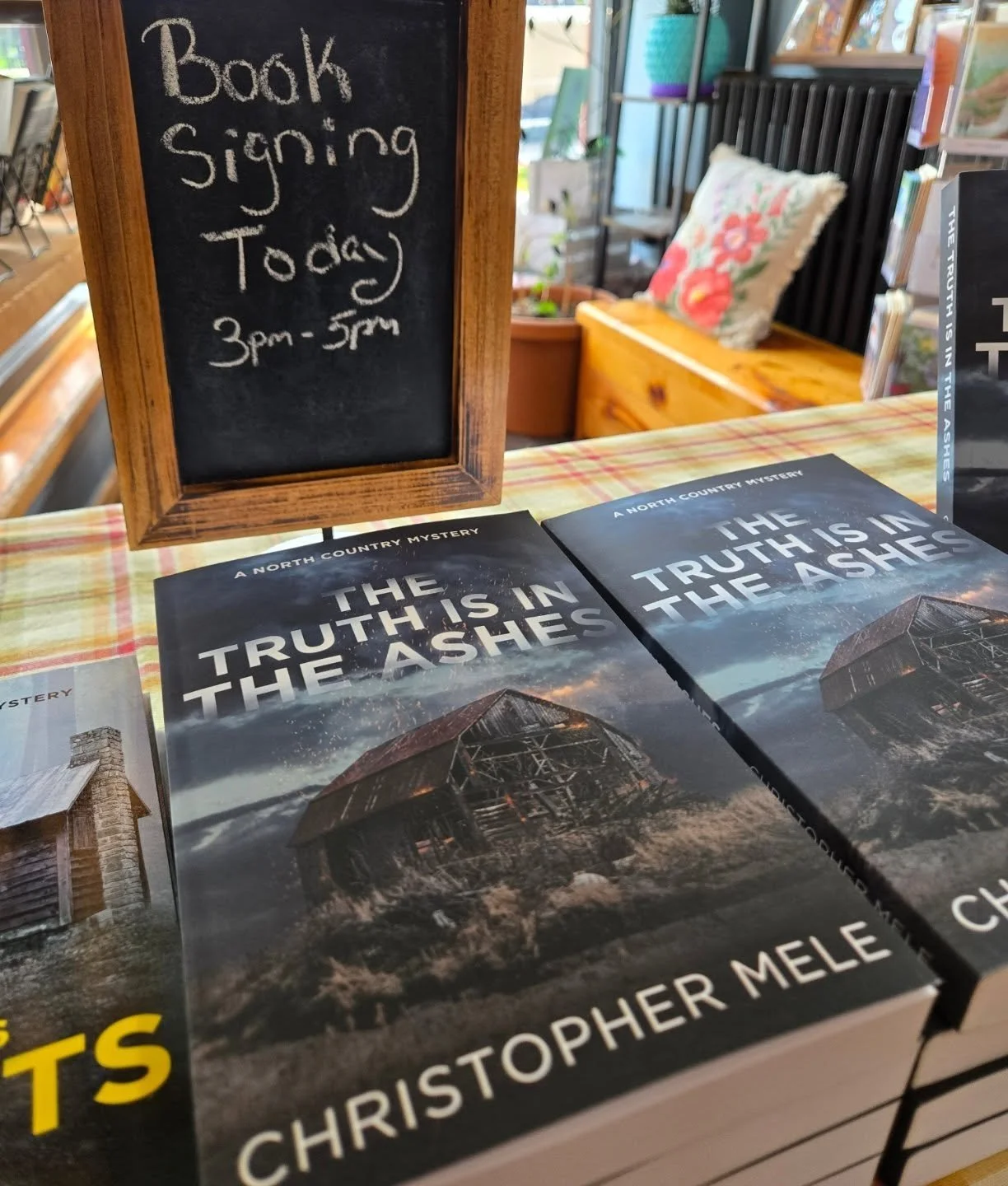 ✨️ Today from 3pm-5pm,  Chris is will ber here signing his new book! ✨️

An arsonist is on the prowl in the quiet Adirondack village of Goodwill and newsman Alex Provetto is drawn into solving the series of suspicious fires. However, personal and pro