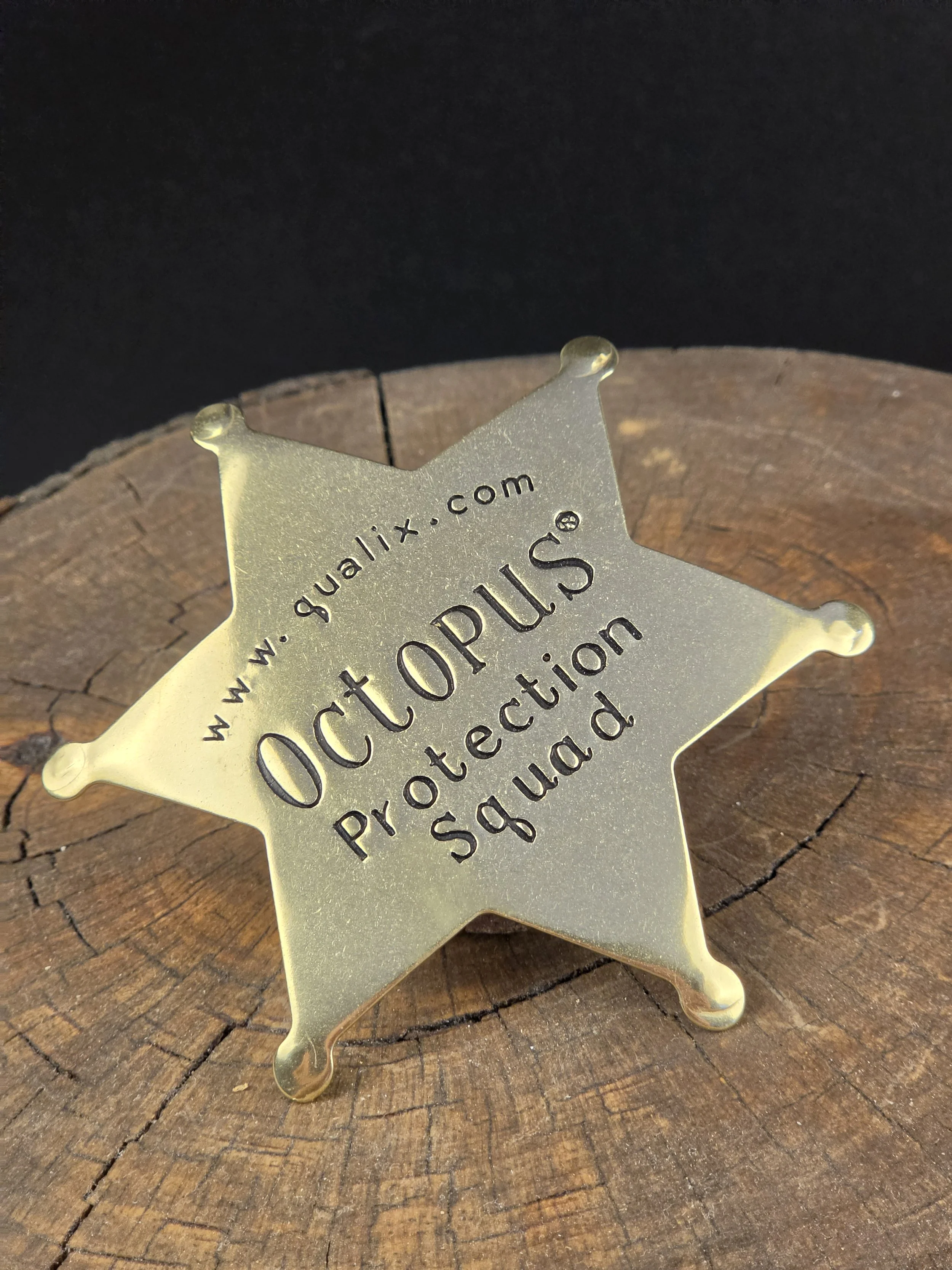 Large 6pt. Star (Ball Tip) Style badge made from 260 Alloy Cartridge Brass