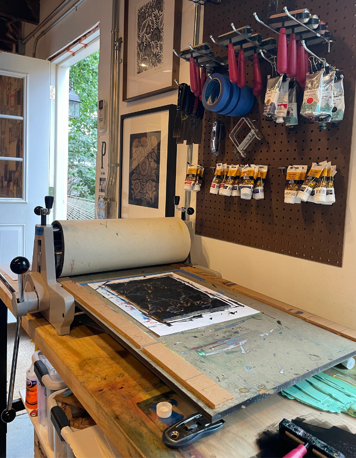 Katherine Watson printmaking demo