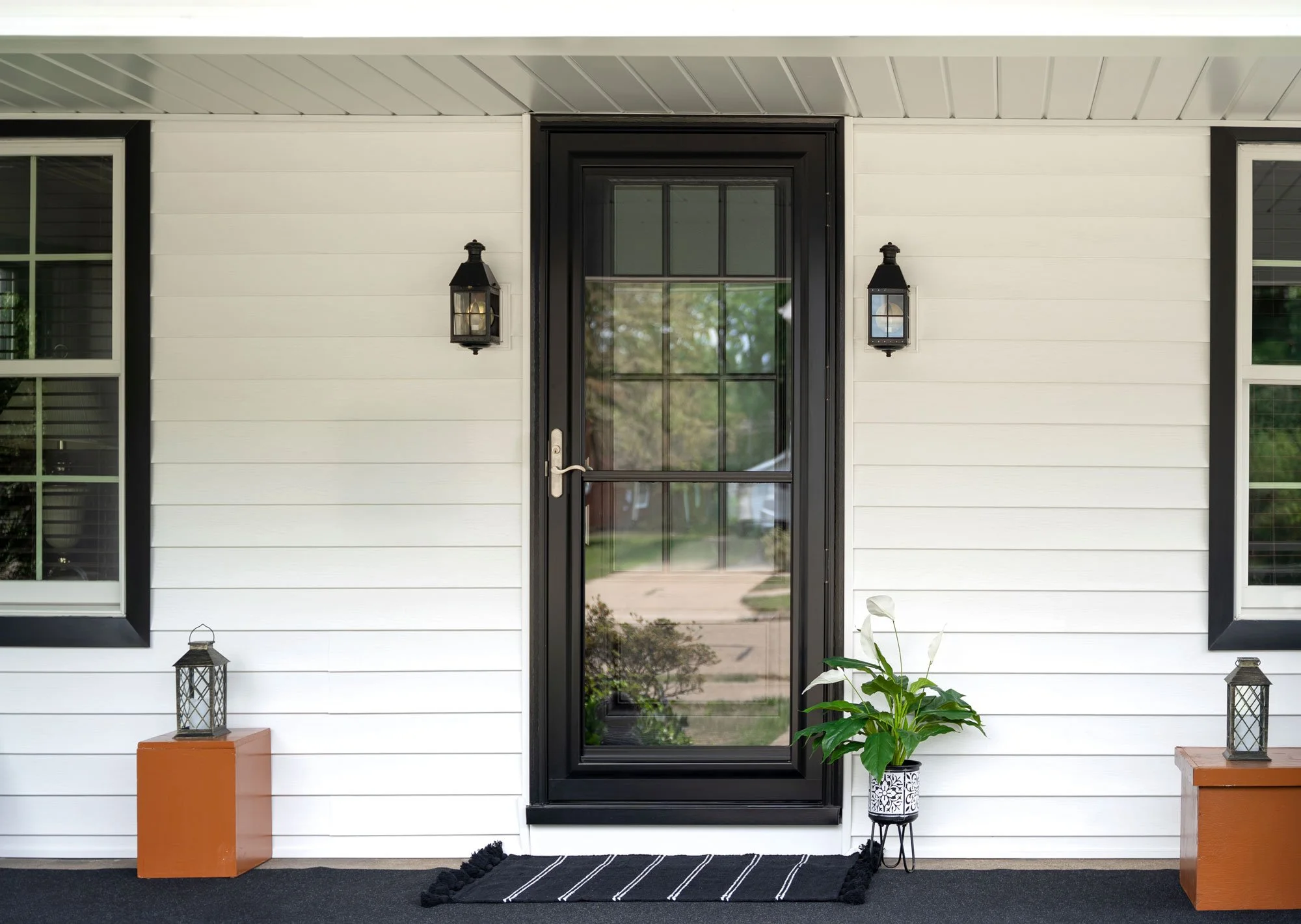 House with ProVia Spectrum 291 Full View Storm Door in the color Coal Black