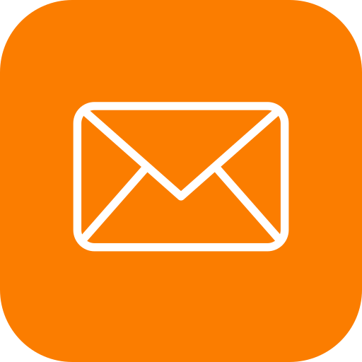 Email envelope icon on orange background