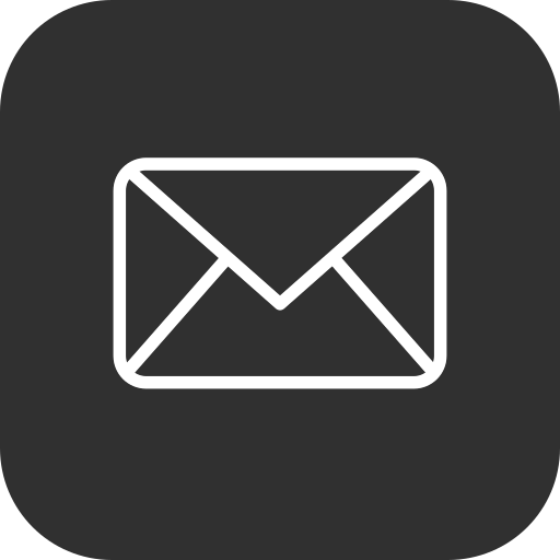 Icon of a white envelope on a black background.