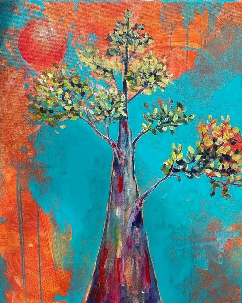 "Look Up",
Acrylic,
24x32in, 
2026