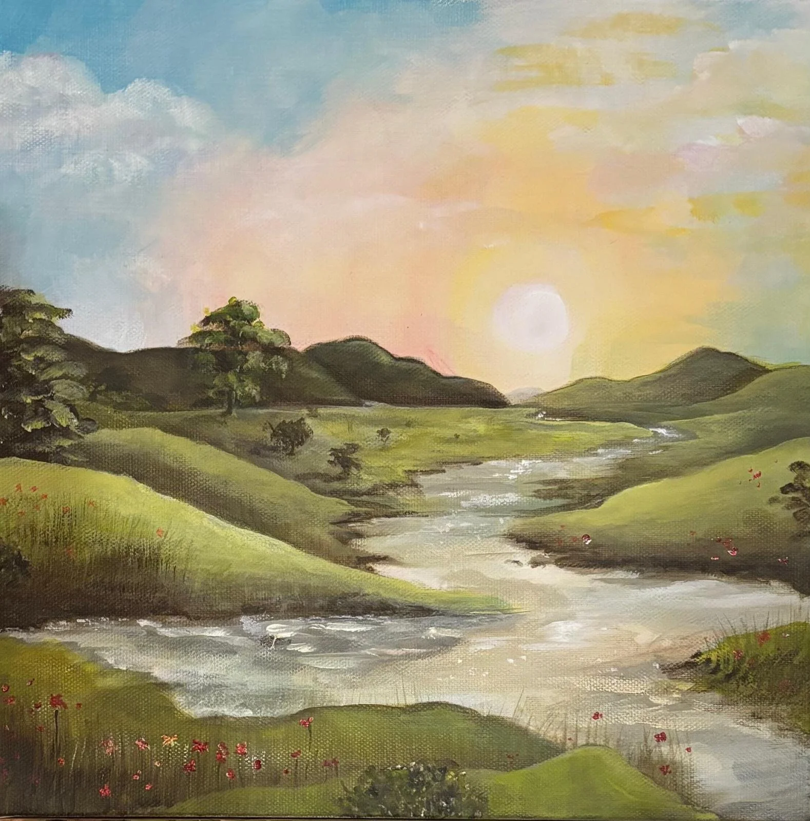 "Vally", Multimedia & Acrylic, 12x12 in, 2024