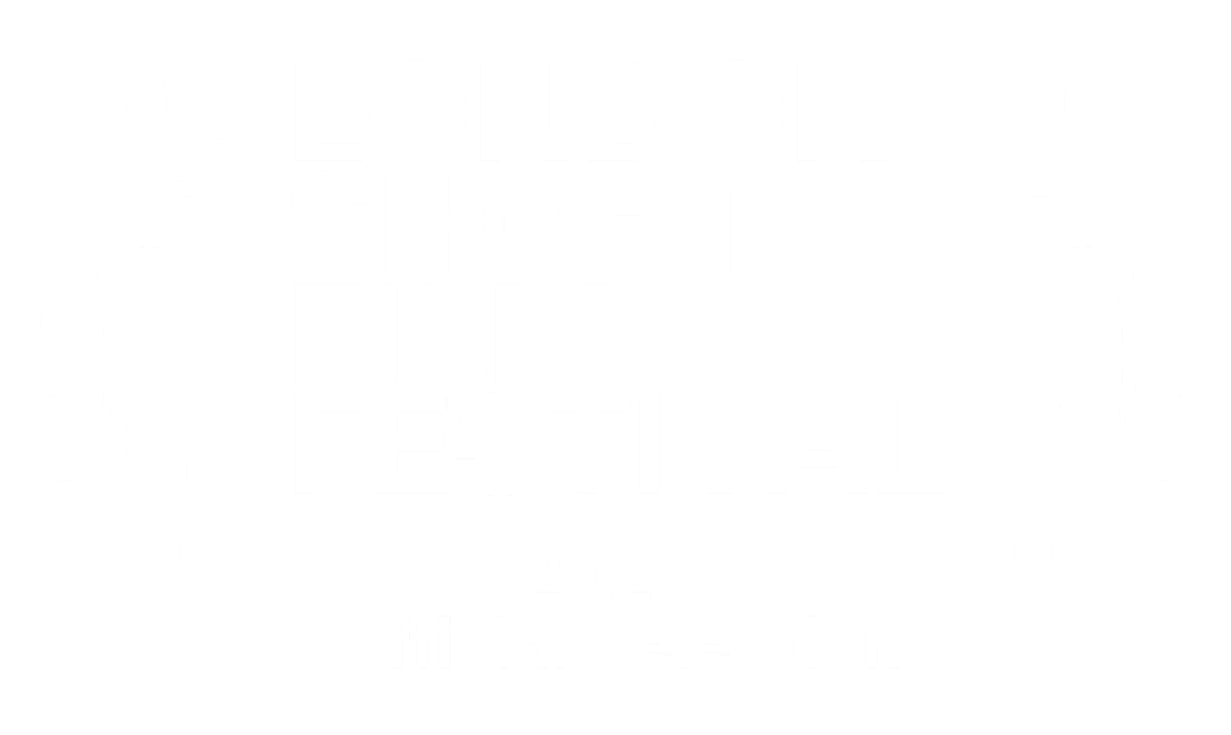 Logo for the London Short Film Festival 2025, featuring stylized laurel leaves and text indicating it is an official selection.