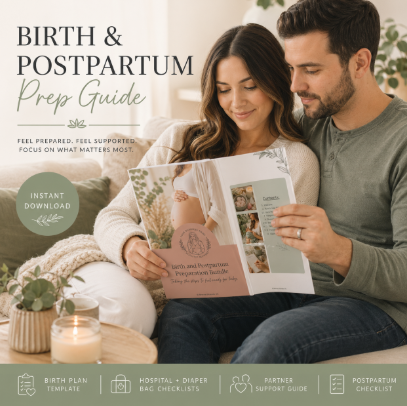 Birth & Postpartum Prep Guide PDF | Hospital Bag Checklist & Birth Plan