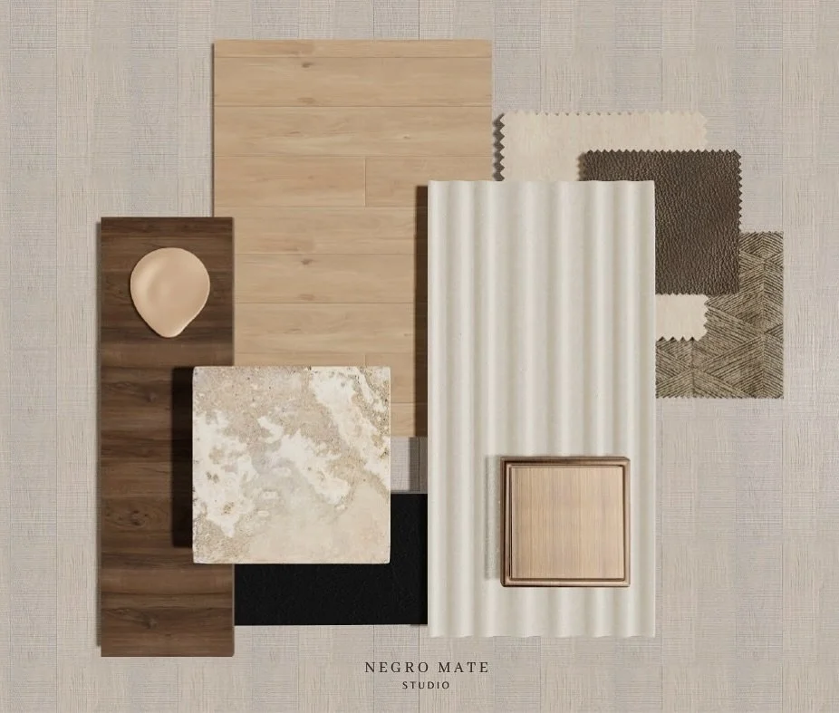 Moodboard | Casa Palo Alto 
Remodelaci&oacute;n y dise&ntilde;o de interior residencial. El look &amp; feel de este proyecto es con materiales c&aacute;lidos, tonos neutros y acentos de color en decoraci&oacute;n. 

#interiordesign #architecture#mood