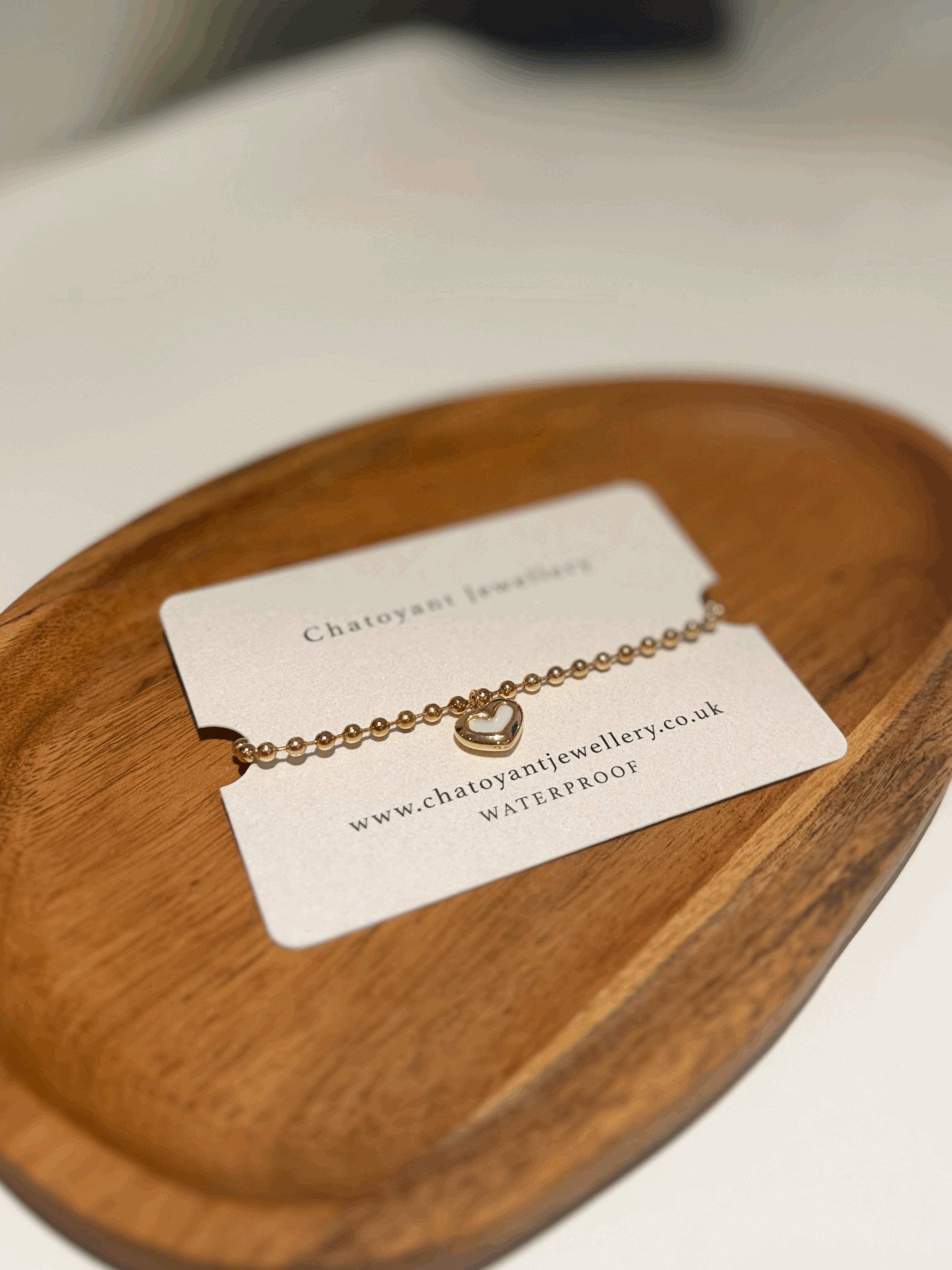 Gold Pearlescent Heart Bracelet