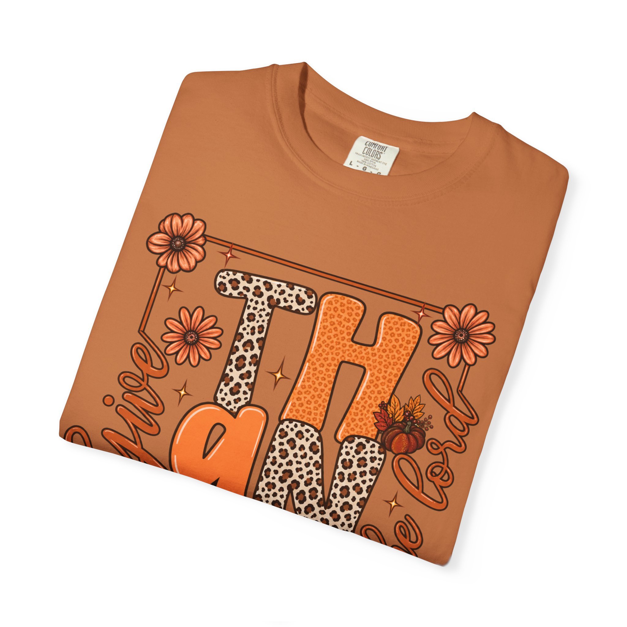 Give Thanks to the Lord Leopard Fall Tee 🍂🤎