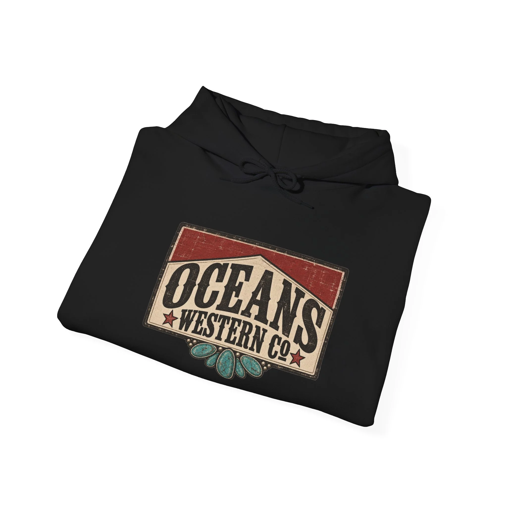 Oceans Western Co. Hoodie — Vintage Western Surf Logo Sweatshirt