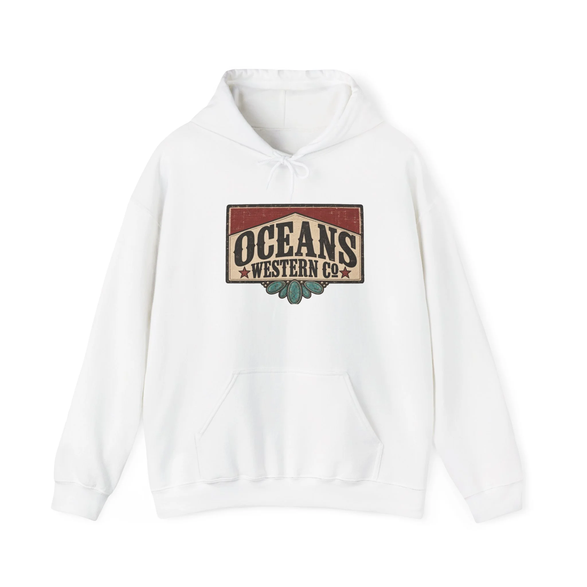 Oceans Western Co. Hoodie — Vintage Western Surf Logo Sweatshirt