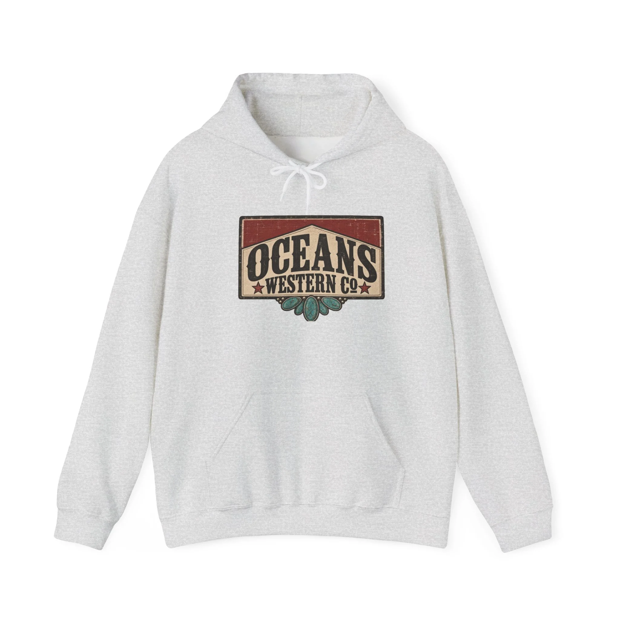 Oceans Western Co. Hoodie — Vintage Western Surf Logo Sweatshirt