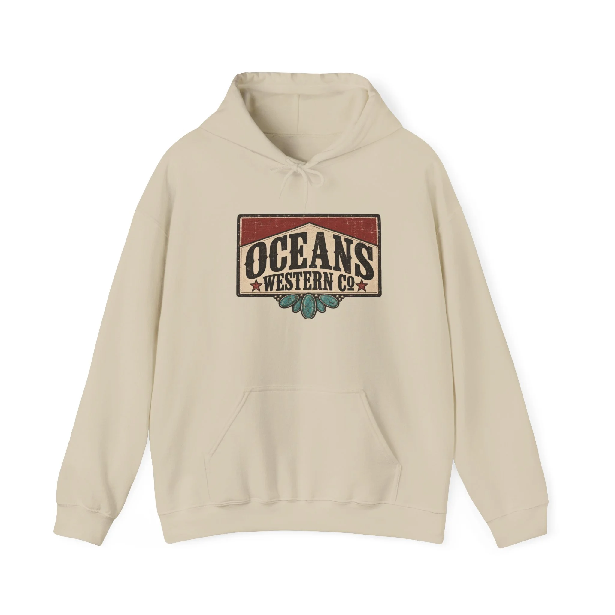 Oceans Western Co. Hoodie — Vintage Western Surf Logo Sweatshirt