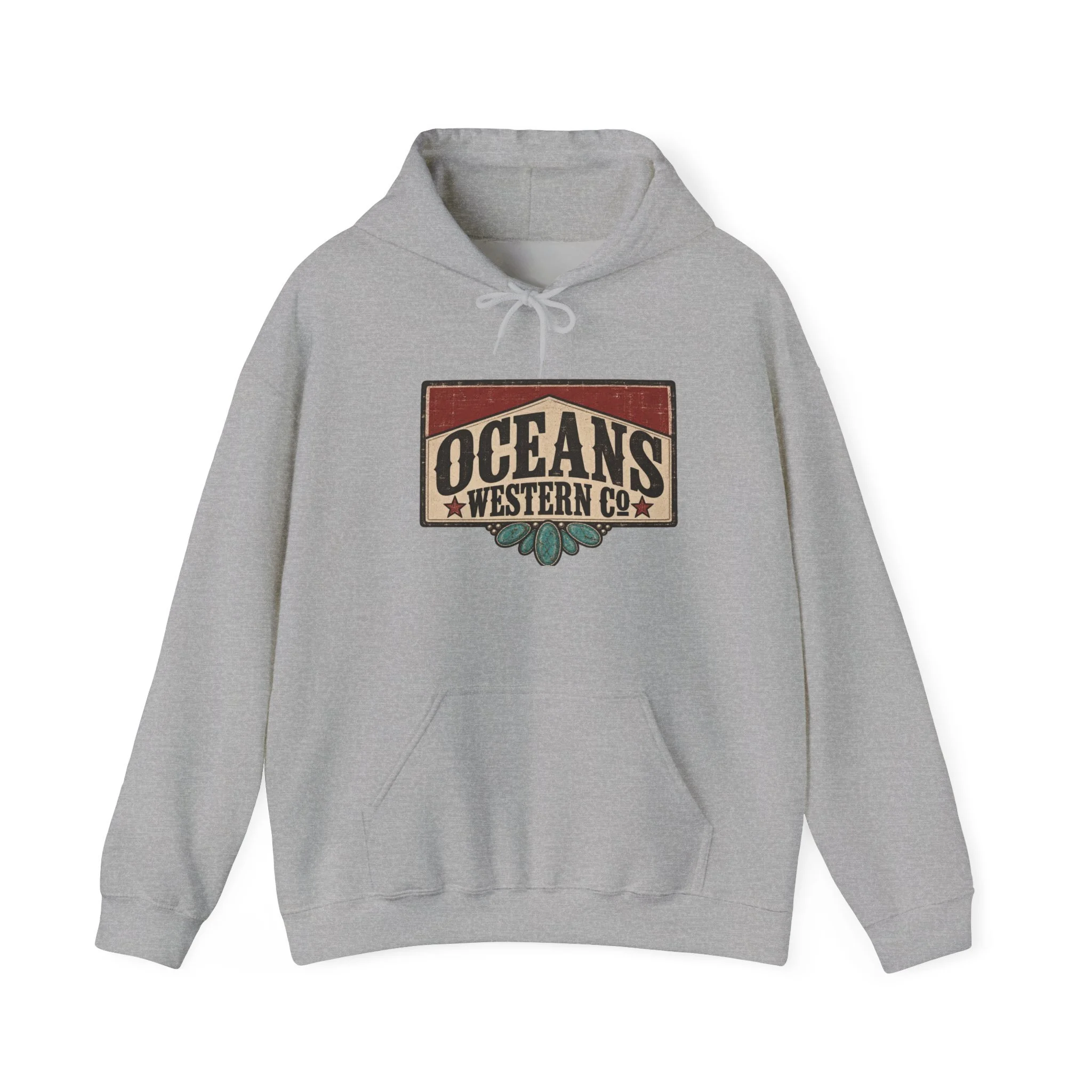 Oceans Western Co. Hoodie — Vintage Western Surf Logo Sweatshirt