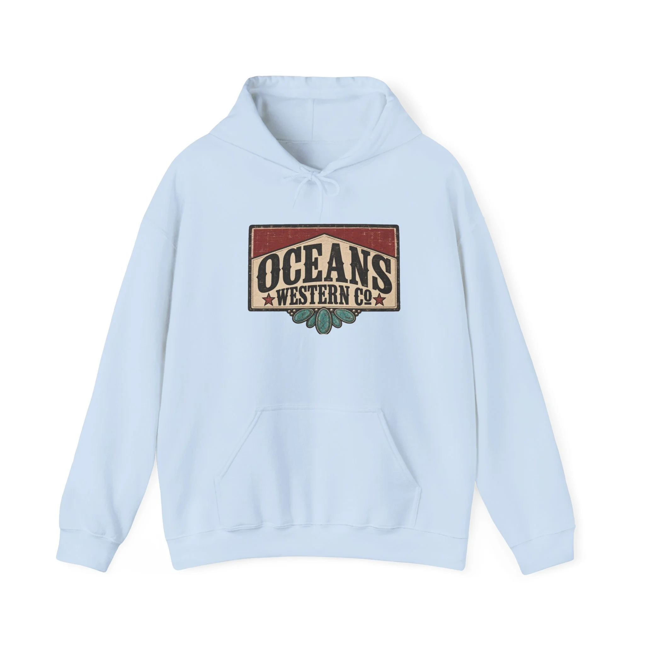 Oceans Western Co. Hoodie — Vintage Western Surf Logo Sweatshirt