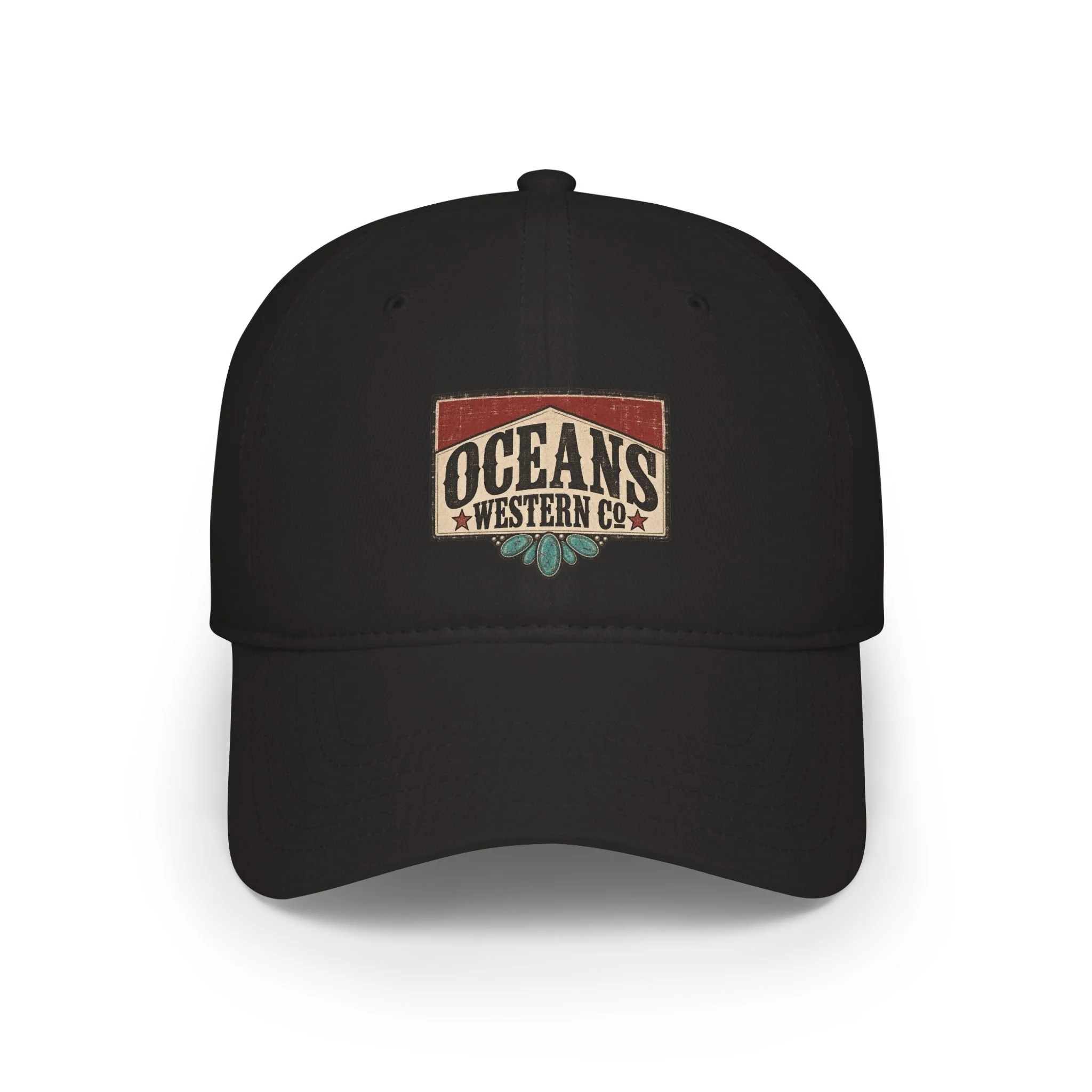 Oceans Western Co. Low-Profile Baseball Cap — Vintage Beach Western Snapback