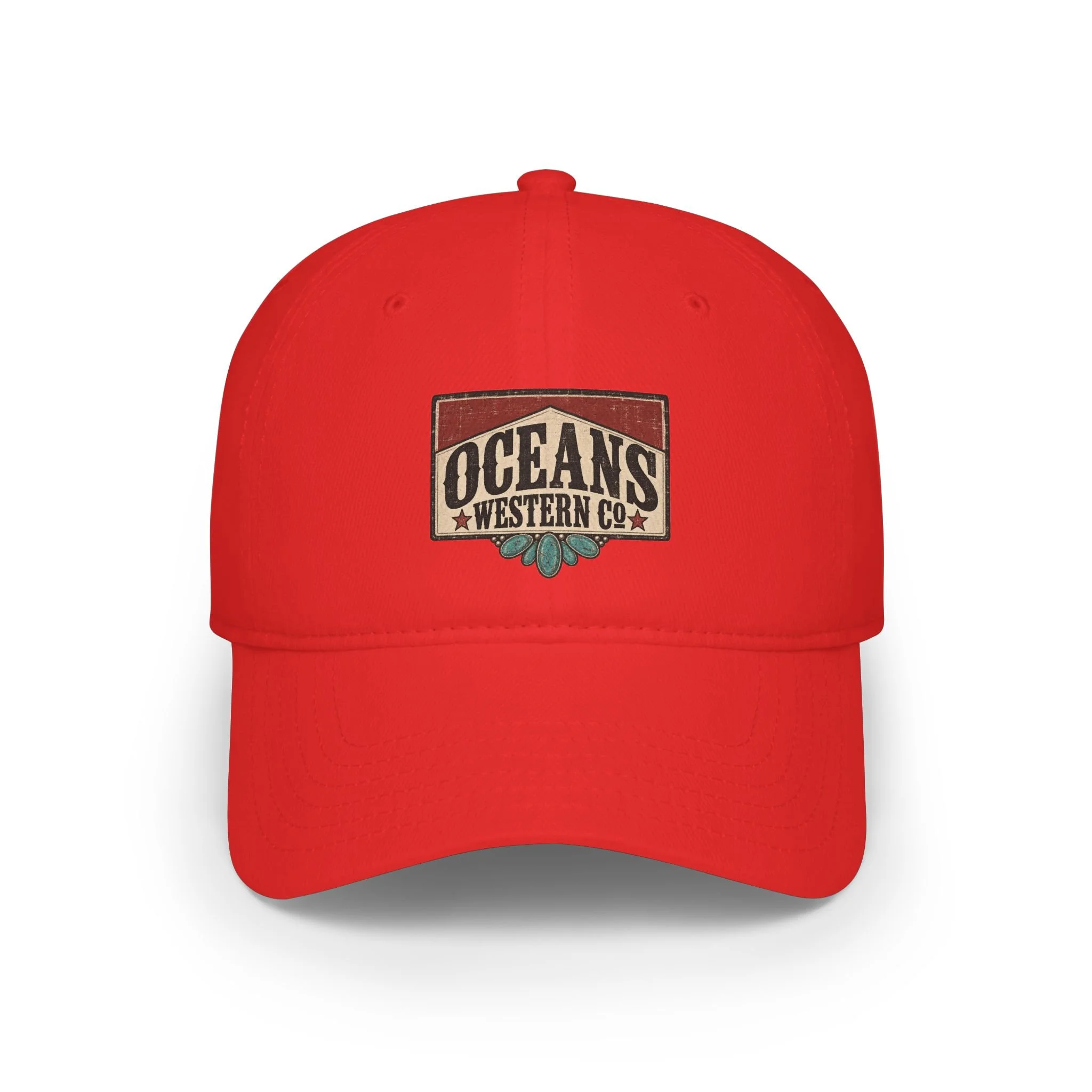 Oceans Western Co. Low-Profile Baseball Cap — Vintage Beach Western Snapback