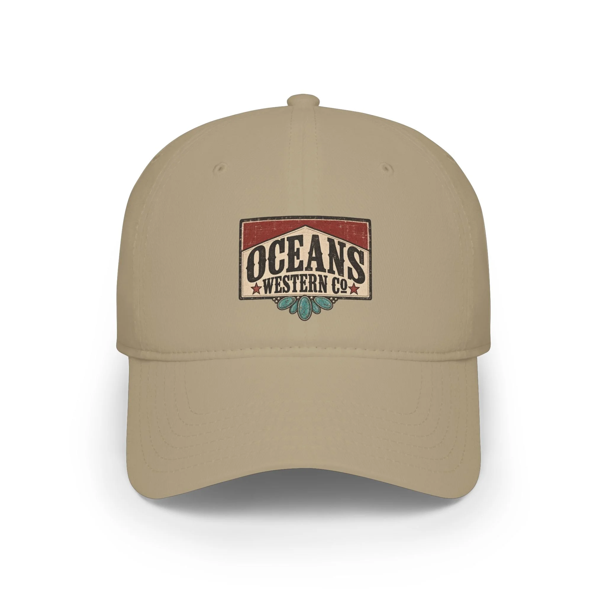 Oceans Western Co. Low-Profile Baseball Cap — Vintage Beach Western Snapback
