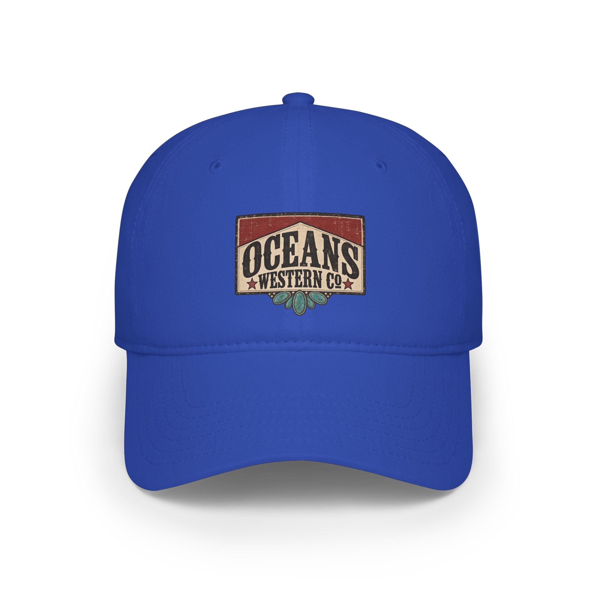 Oceans Western Co. Low-Profile Baseball Cap — Vintage Beach Western Snapback