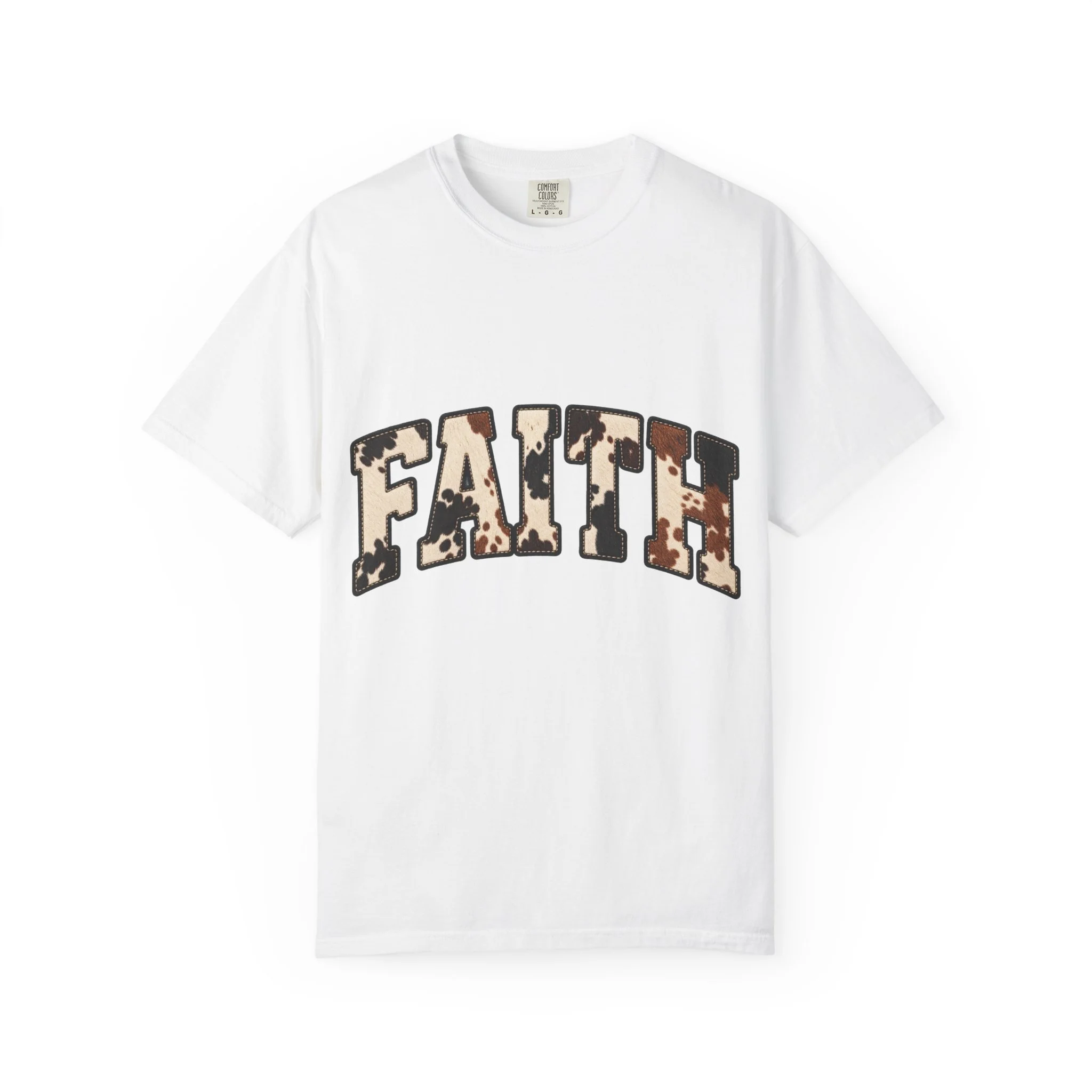 FAITH Cowhide Western Tee 🤎🐄✝️