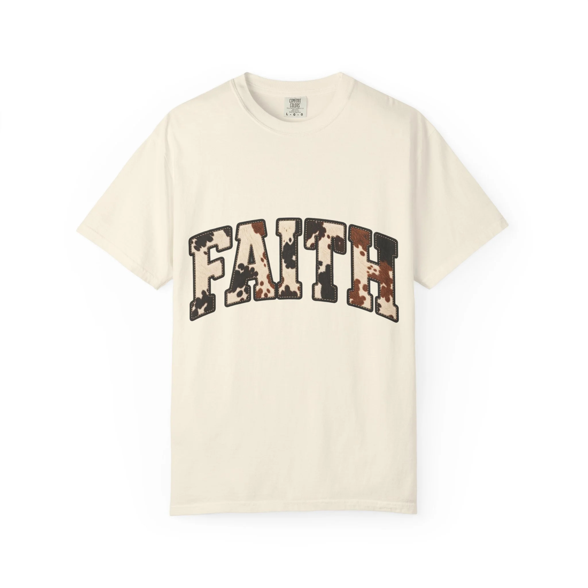 FAITH Cowhide Western Tee 🤎🐄✝️