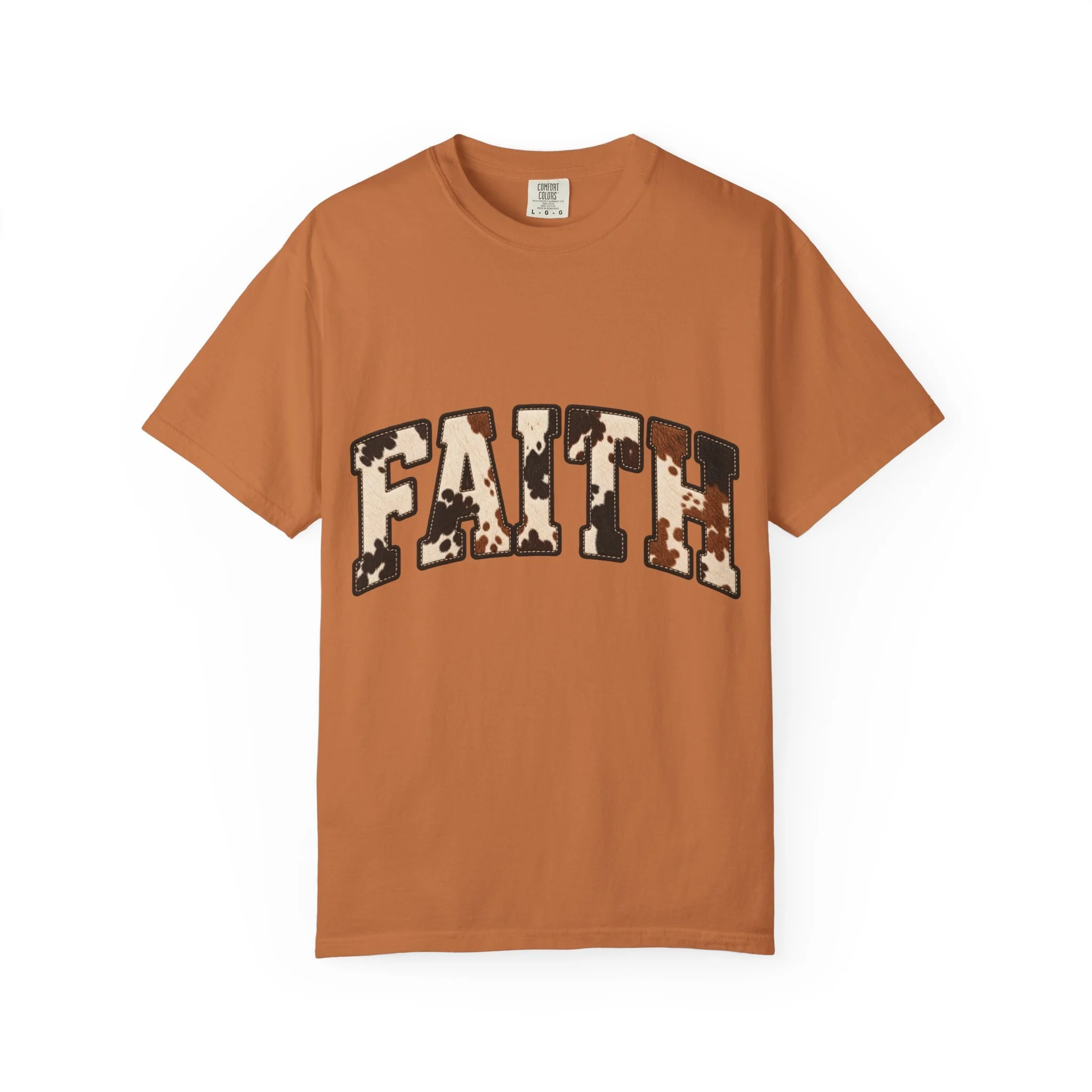FAITH Cowhide Western Tee 🤎🐄✝️