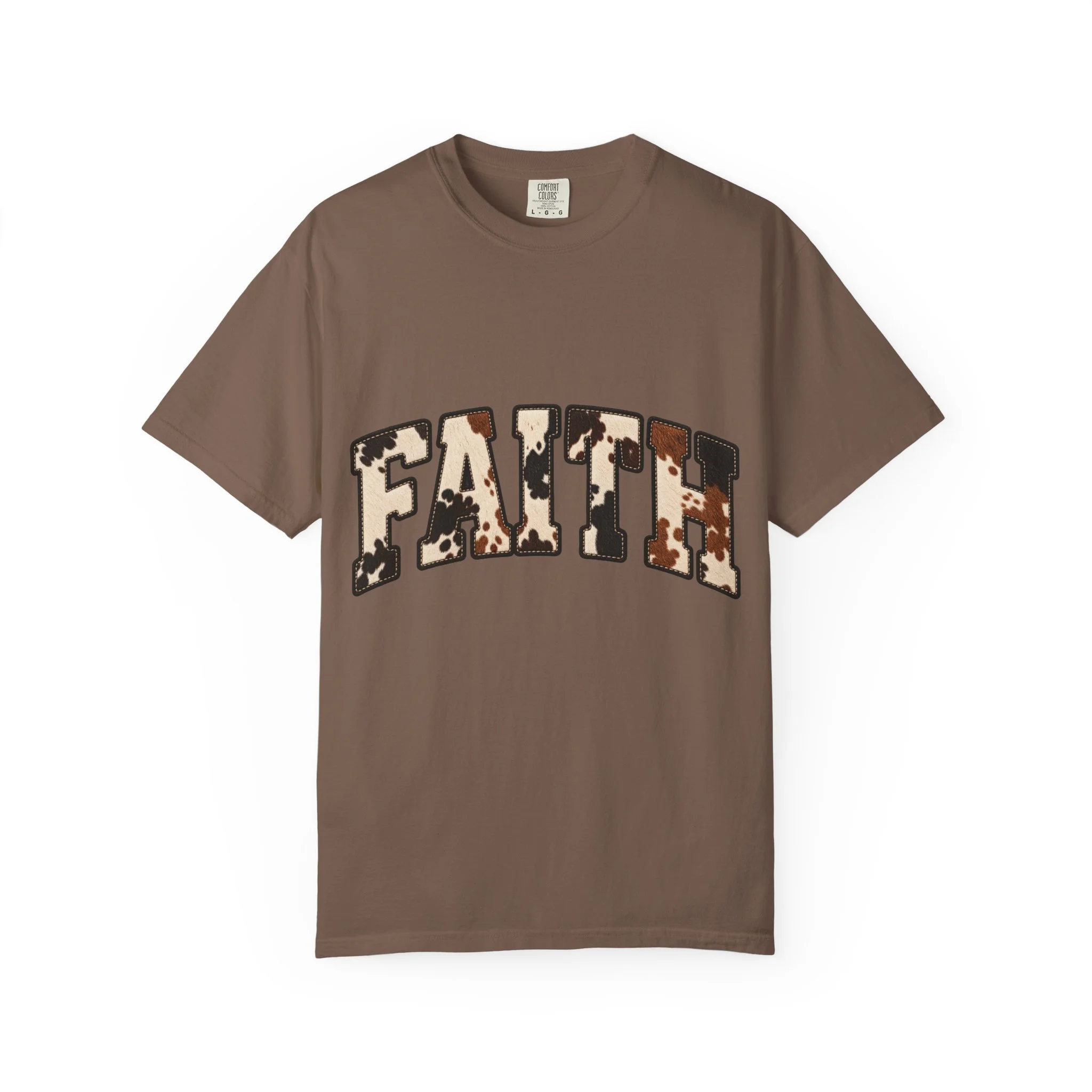 FAITH Cowhide Western Tee 🤎🐄✝️