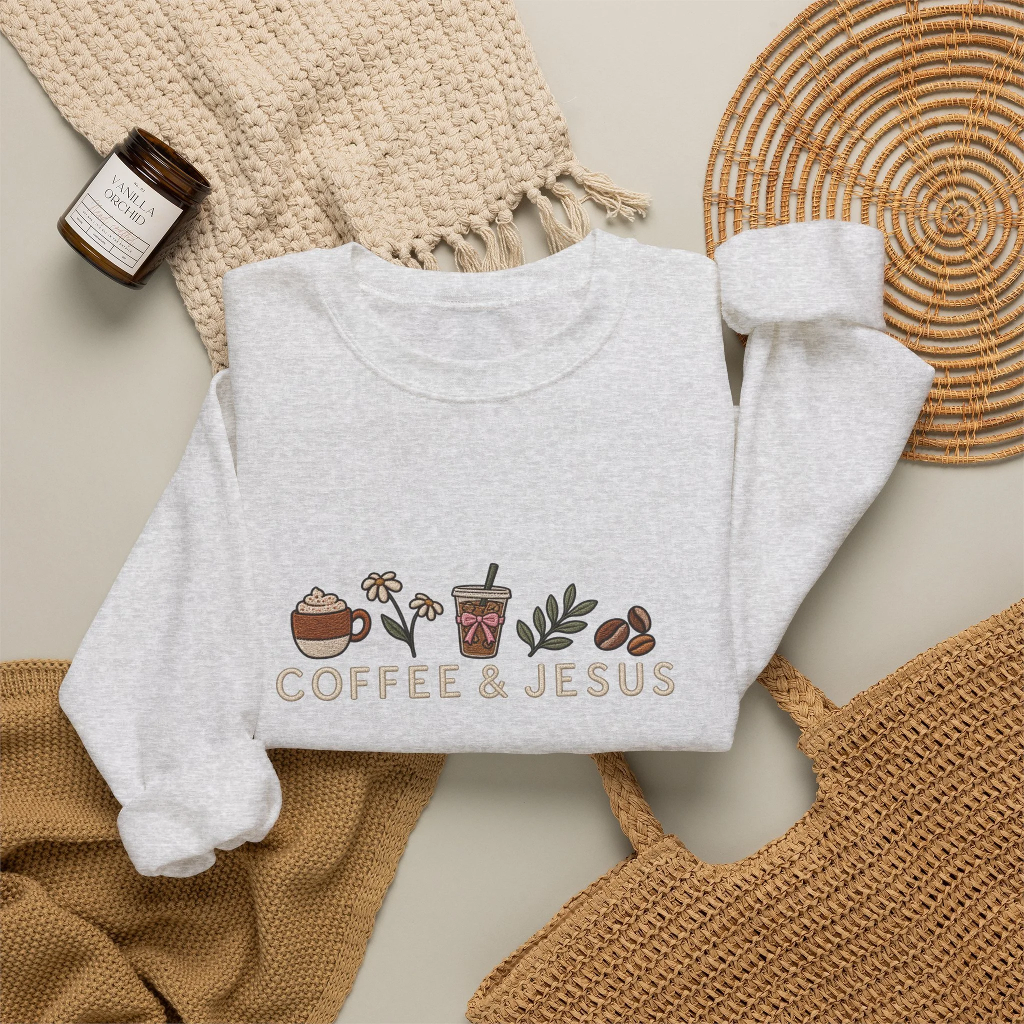 Coffee & Jesus Sweatshirt — Cozy Christian Crewneck