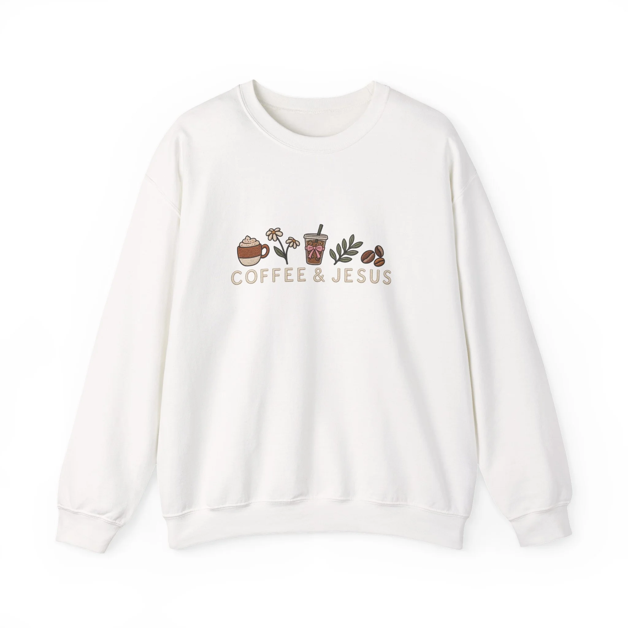 Coffee & Jesus Sweatshirt — Cozy Christian Crewneck