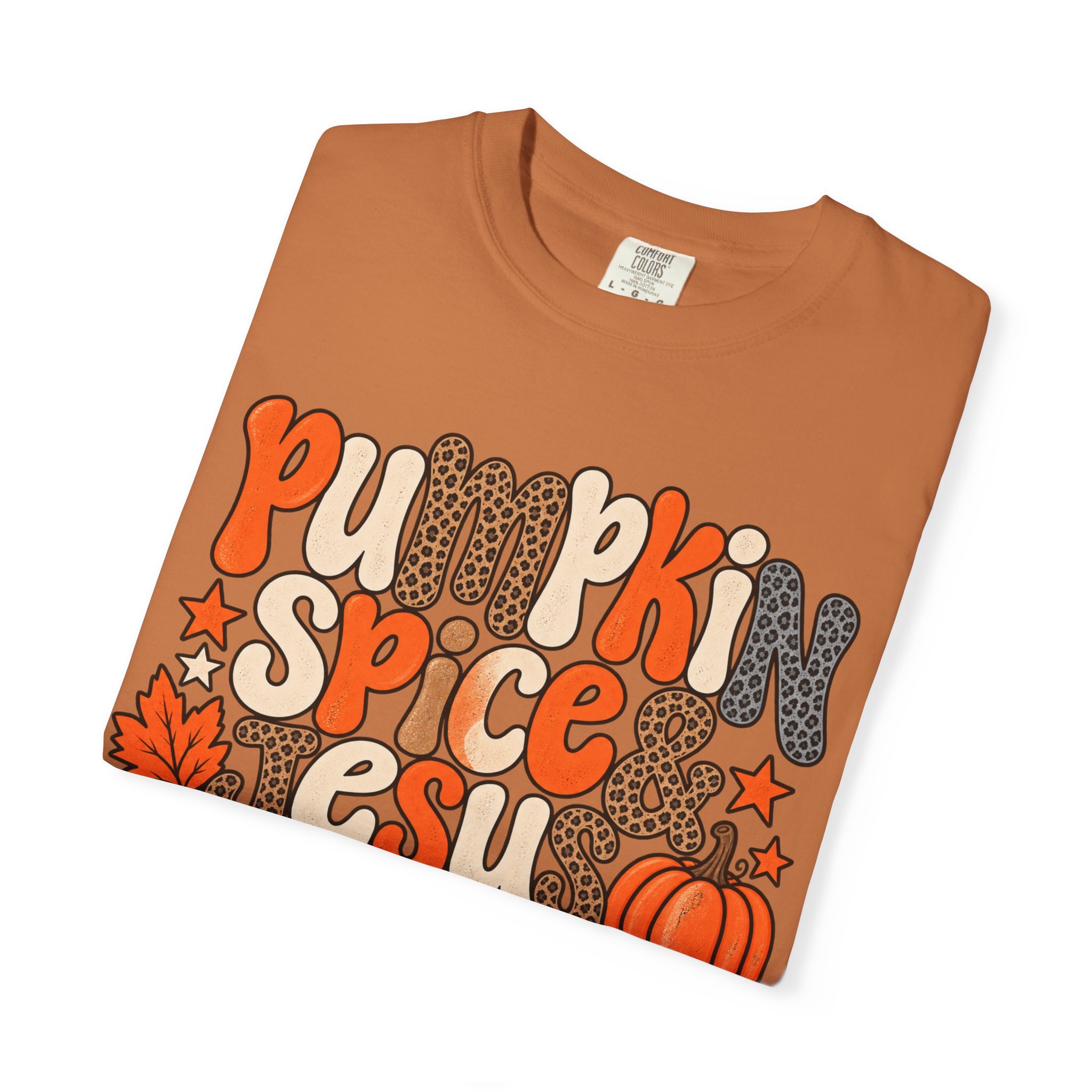 Pumpkin Spice & Jesus Christ Fall Faith Tee 🎃✝️🤎