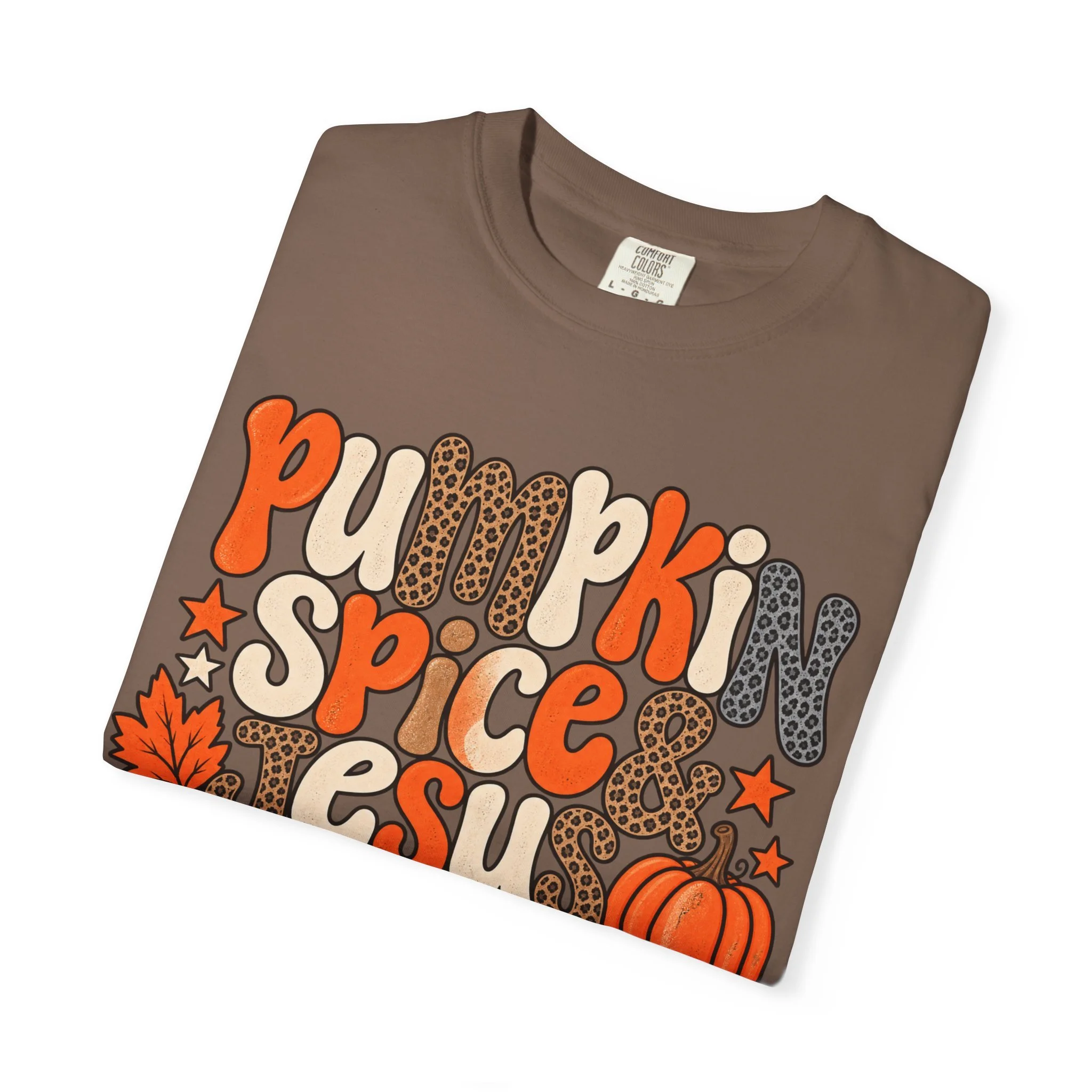 Pumpkin Spice & Jesus Christ Fall Faith Tee 🎃✝️🤎